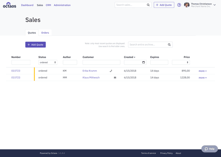 Quote List (filters)