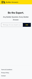 Builder Answers Home Page - mobile