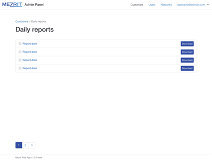 Mezrit Admin Web App - Customers (business module)