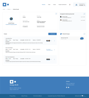 Grasp Insight Web App, Patient Profile
