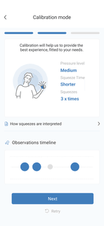 Grasp Insight Mobile App, Calibration