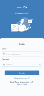 Grasp Insight Mobile App, Login