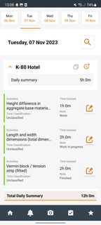 Android App, Worklog reports