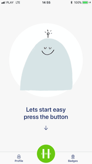 iOS app, home screen