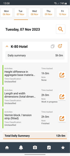 Android Mobile, Worklogs