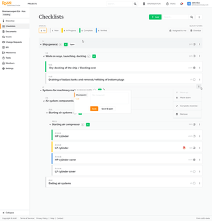 Web App, Checklists